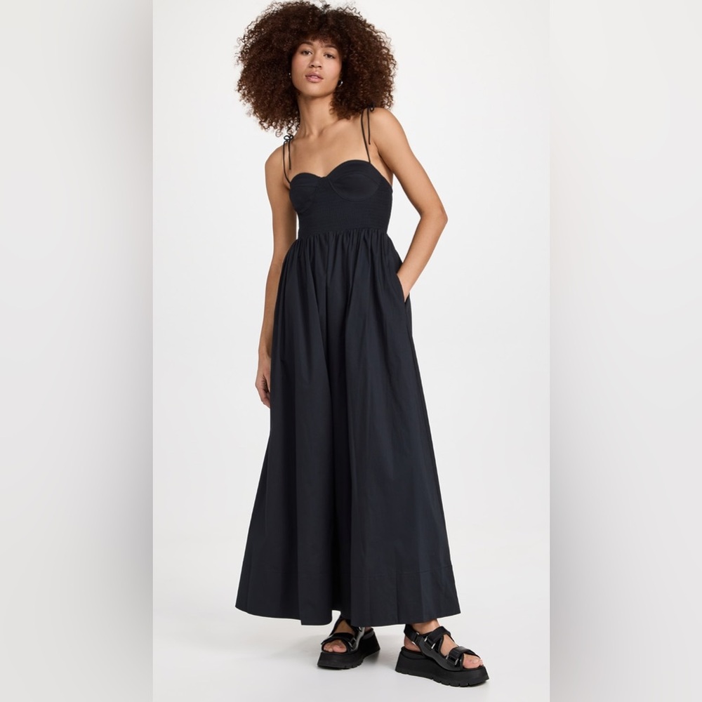 STAUD Landry Black Maxi Dress